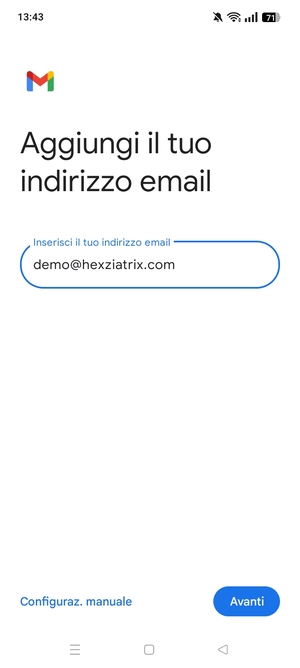 Inserisci il tuo indirizzo email e seleziona Avanti
