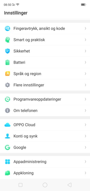 Bla til og velg Flere innstillinger