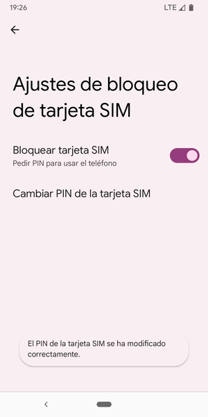 Su PIN de la tarjeta SIM ha sido cambiado