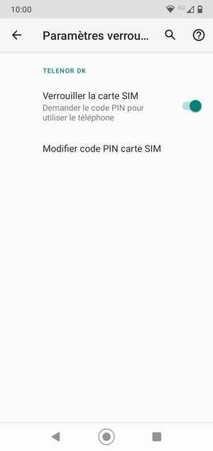 Sélectionnez Modifier code PIN carte SIM