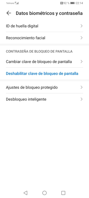 El teléfono ha sido asegurado con un bloqueo de pantalla