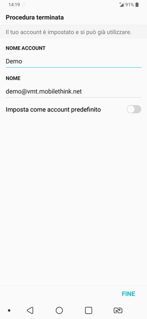Scegli un nome per il tuo account e inserisci il tuo nome. Seleziona FINE