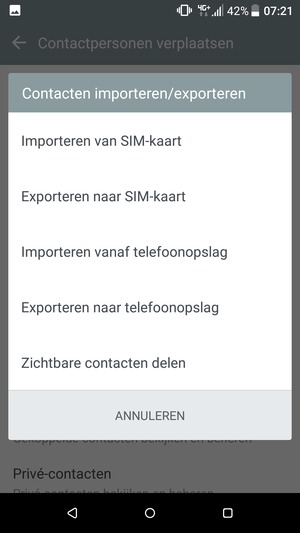 Selecteer Importeren van SIM-kaart