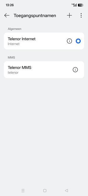 Selecteer de Menu-knop