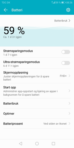 Slå på Strømsparingsmodus
