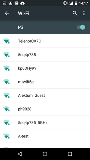 Aktivera Wi-Fi