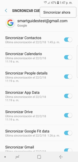 Seleccione Sincronizar ahora