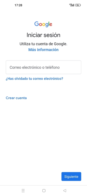 Introduzca su dirección de Gmail y seleccione Siguiente