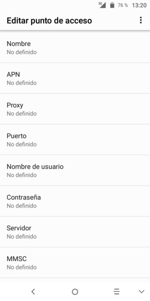 Introduzca la información de MMS