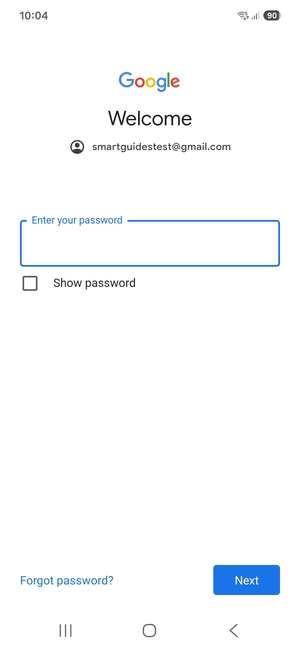 Enter your Gmail password and select Next