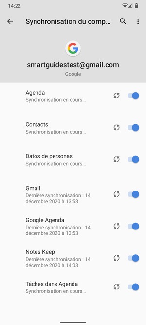 Vos informations seront synchronisées