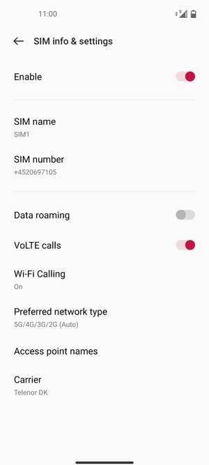 Select Access point names