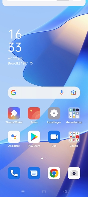 Schuif naar beneden in het bovenste menu