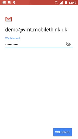 Voer uw wachtwoord in en selecteer VOLGENDE