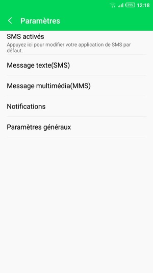 Sélectionnez Message texte (SMS)