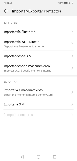 Seleccione Importar desde SIM