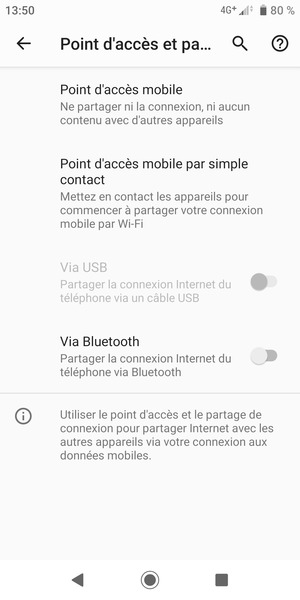 Sélectionnez Point d'accès mobile