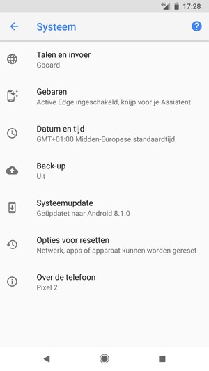 Selecteer Systeemupdate