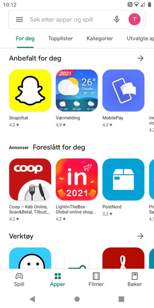 Velg søkefelt