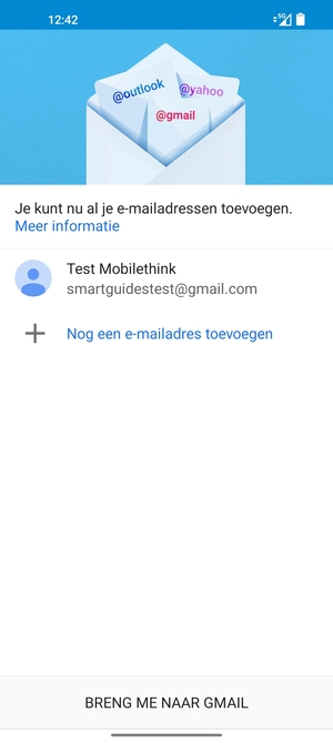 Selecteer BRENG ME NAAR GMAIL