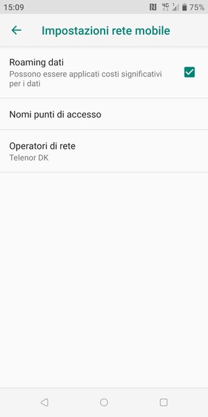 Attiva o disattiva Roaming dati