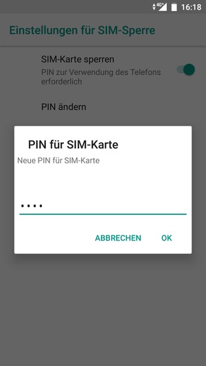 Geben Sie Ihre Neue PIN für SIM-Karte ein und wählen Sie OK