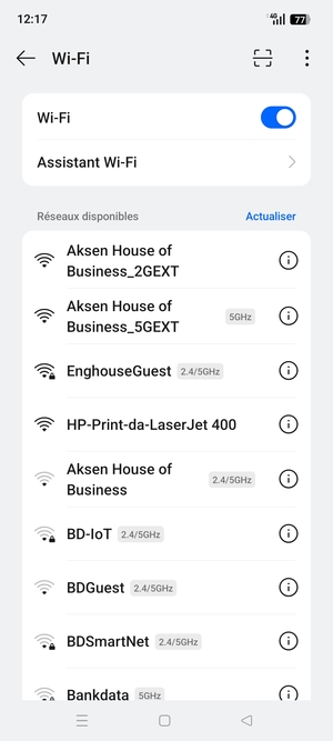Sélectionnez le réseau sans fil auquel vous souhaitez vous connecter