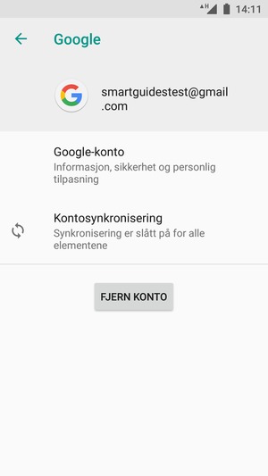 Velg Kontosynkronisering