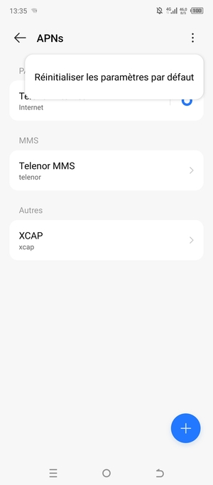 Sélectionnez Réinitialiser les paramètres par défaut
