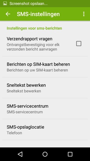 Selecteer SMS-servicecentrum