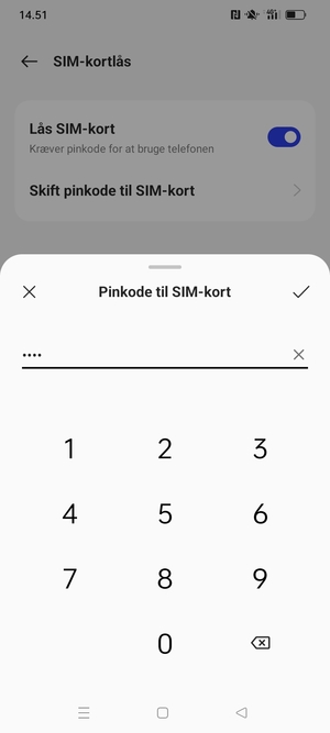 Bekræft din nye PIN-kode til SIM-kort og vælg OK