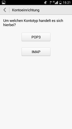 Wählen Sie POP3 oder IMAP