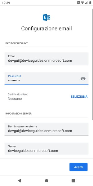Inserisci la tua password
