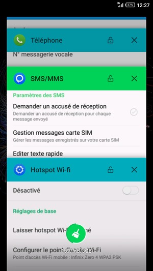 Sélectionnez l'icône Supprimer pour fermer toutes les applis en cours d'exécution
