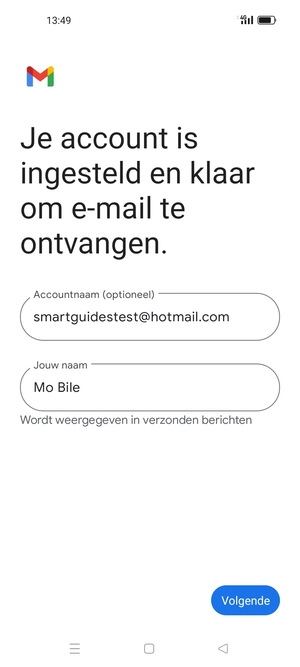 Geef uw account een naam en voer uw naam in. Selecteer Volgende