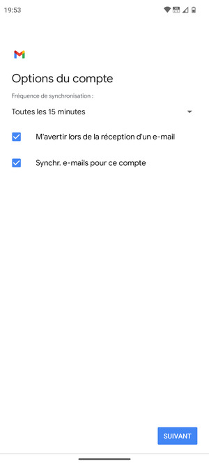 Sélectionnez SUIVANT