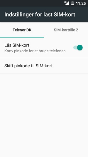 Vælg Public og Skift pinkode til SIM-kort