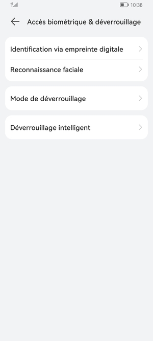 Sélectionnez Mode de déverrouillage