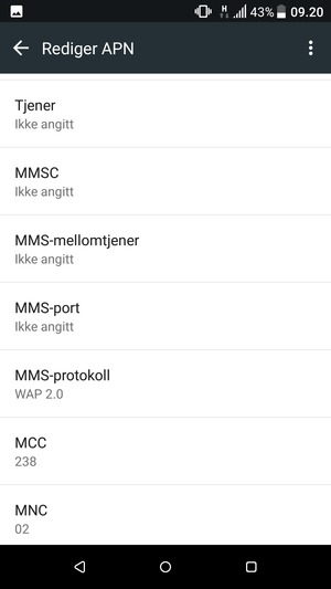 Bla ned og skriv inn MMS-informasjon