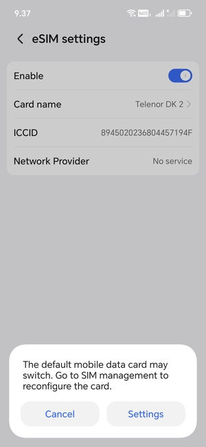 Select  Settings
