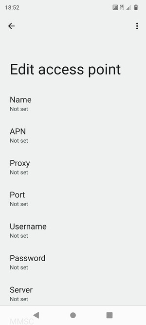 Enter MMS information