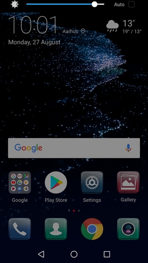 Slide down the top menu