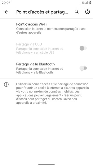 Sélectionnez Point d'accès Wi-Fi