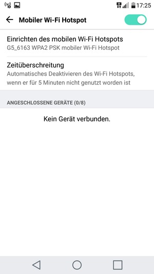 Ihr Handy ist jetzt für die Verwendung als Modem eingerichtet