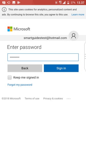 Enter your password and select Sign in