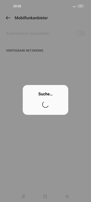 Warten Sie, bis die Suche abgeschlossen ist
