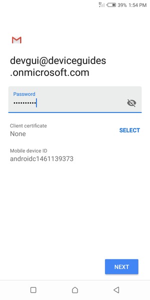 Enter your password and select NEXT