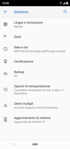 Seleziona Aggiornamenti di sistema