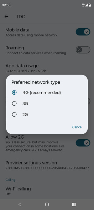 Select your preferred option