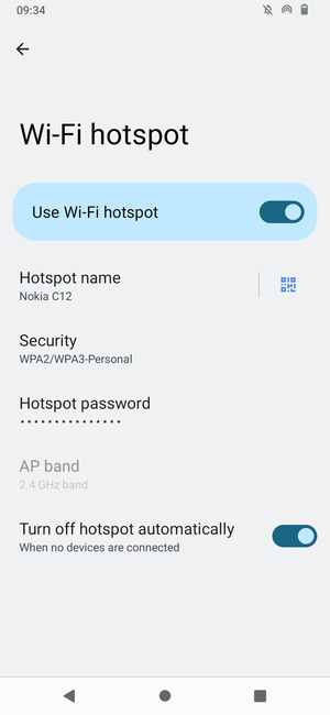 Your phone is now set up for use as a modem